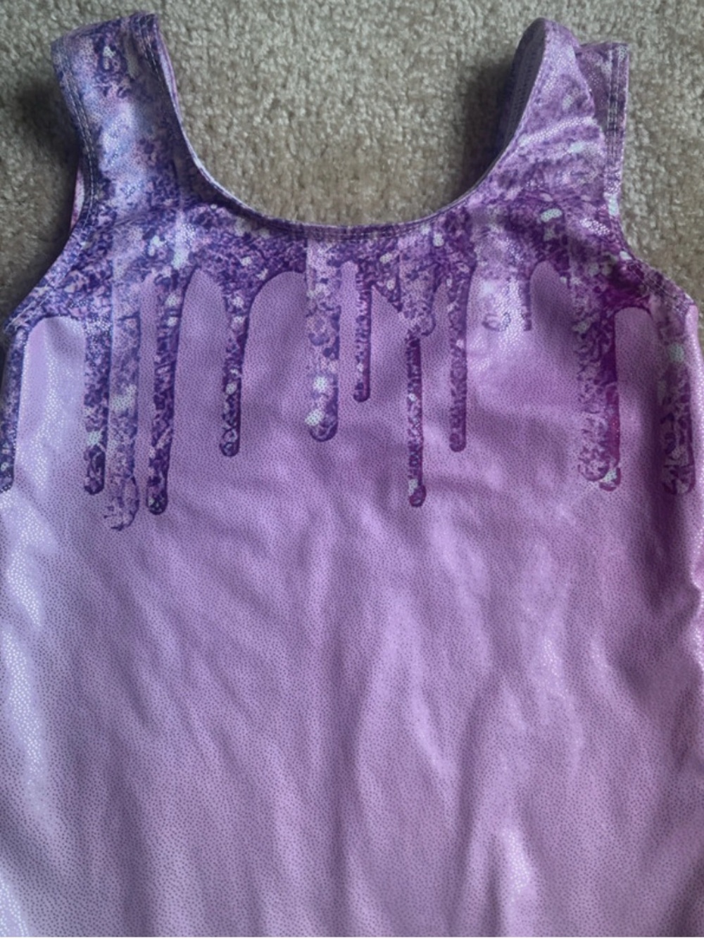 Sparkly Purple Gymnastics Leotard 8Y - Picture 2 of 4